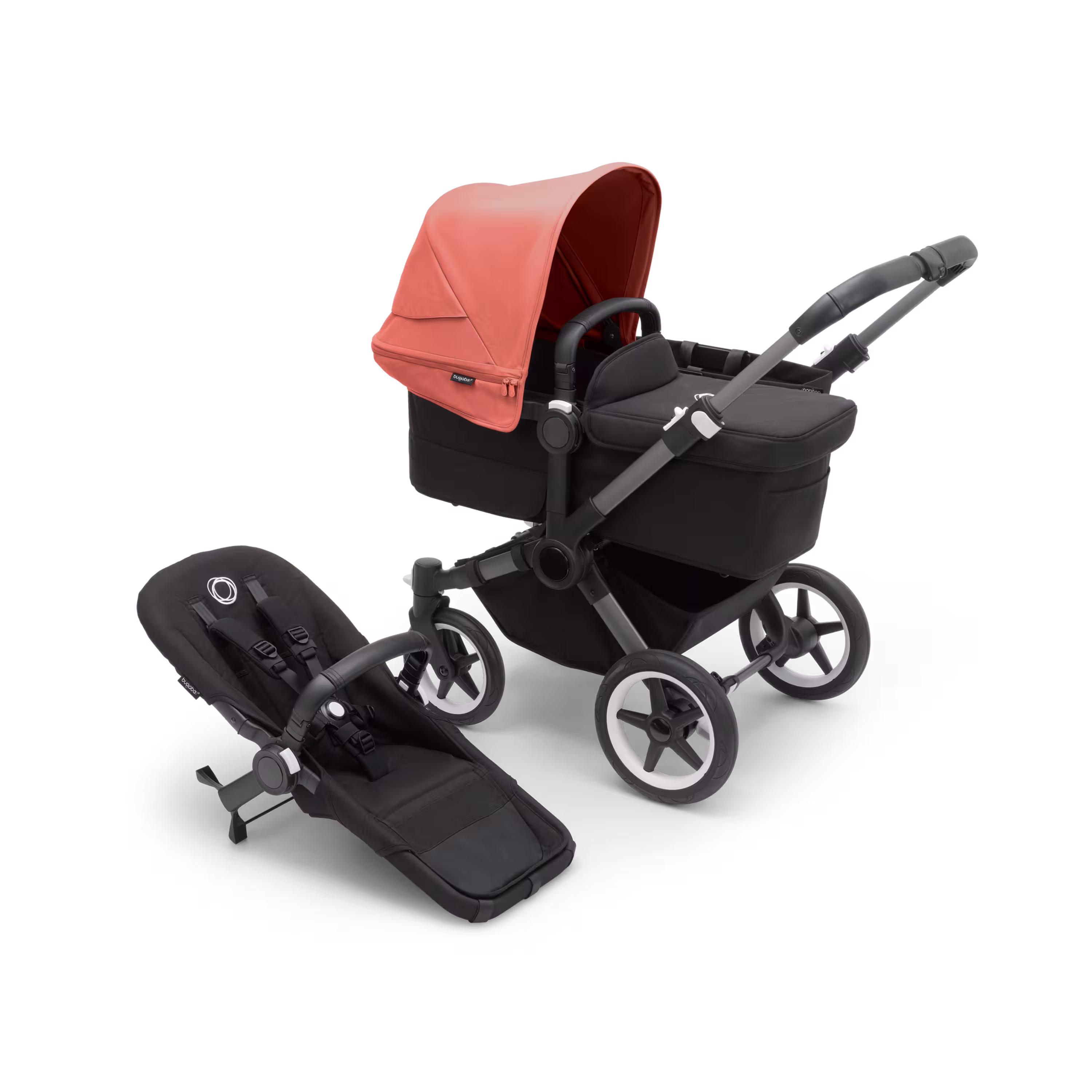 Bugaboo Donkey 5 Mono complete ASIA GRAPHITE/MIDNIGHT BLACK-SUNRISE RED - Main Modal Image Slide 1 of 11
