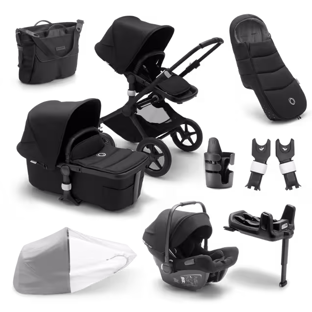Bugaboo Fox 2 Ready to go further bundle black sun canopy, black fabrics, black base - Main Image Slide 1 of 8