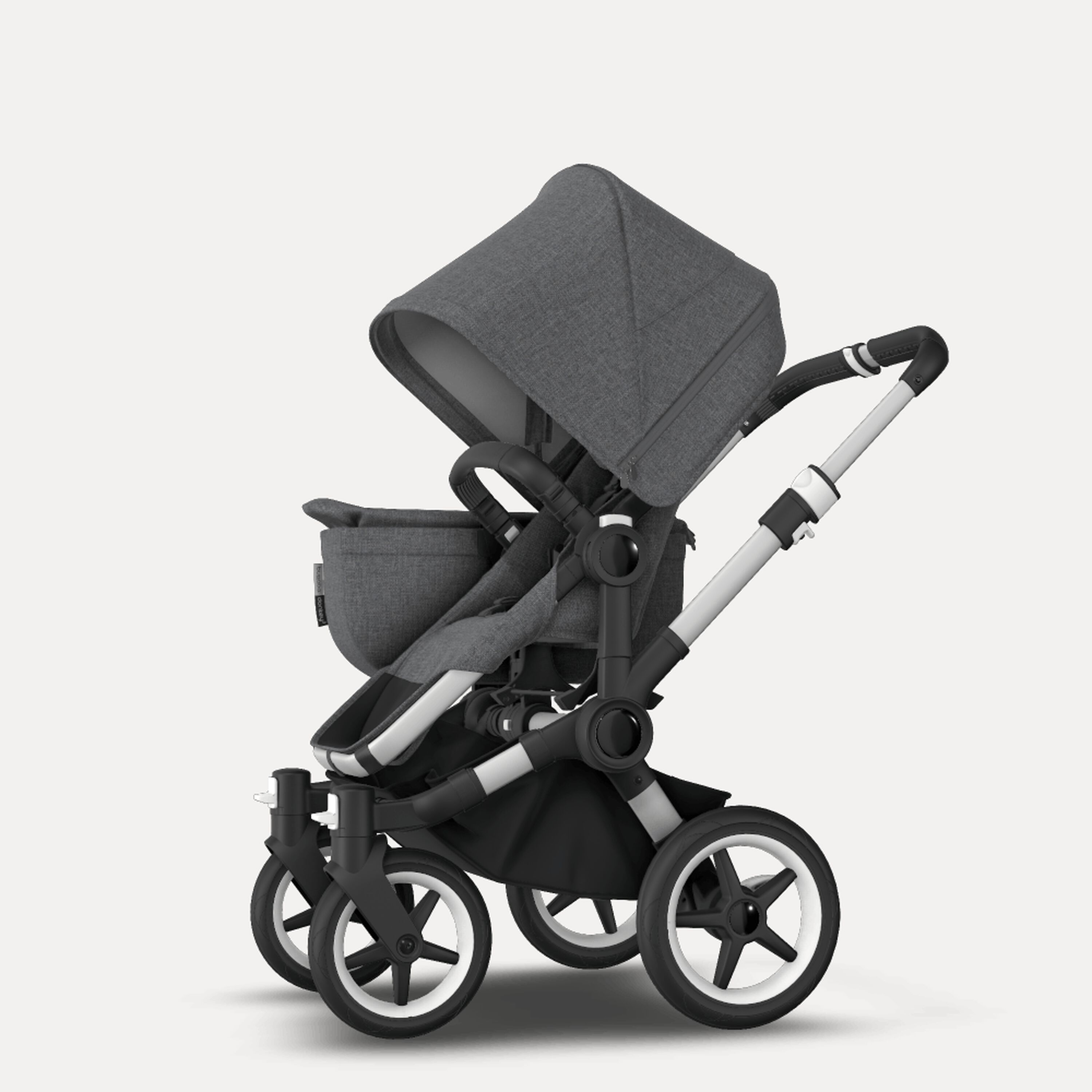 Bugaboo Donkey 3 Mono travel system grey melange sun canopy, grey melange fabrics, aluminium base - Main Modal Image Slide 7 of 18