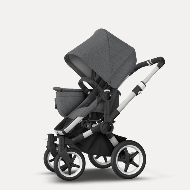 Bugaboo Donkey 3 Mono travel system grey melange sun canopy, grey melange fabrics, aluminium base - Main Image Slide 7 of 18