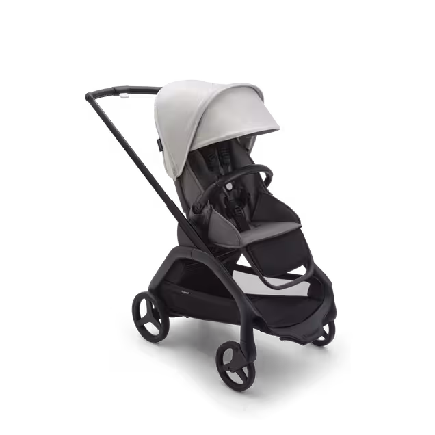 Bugaboo Dragonfly seat stroller with black chassis, grey melange fabrics and misty white sun canopy. - Main Image Slide 1 of 16