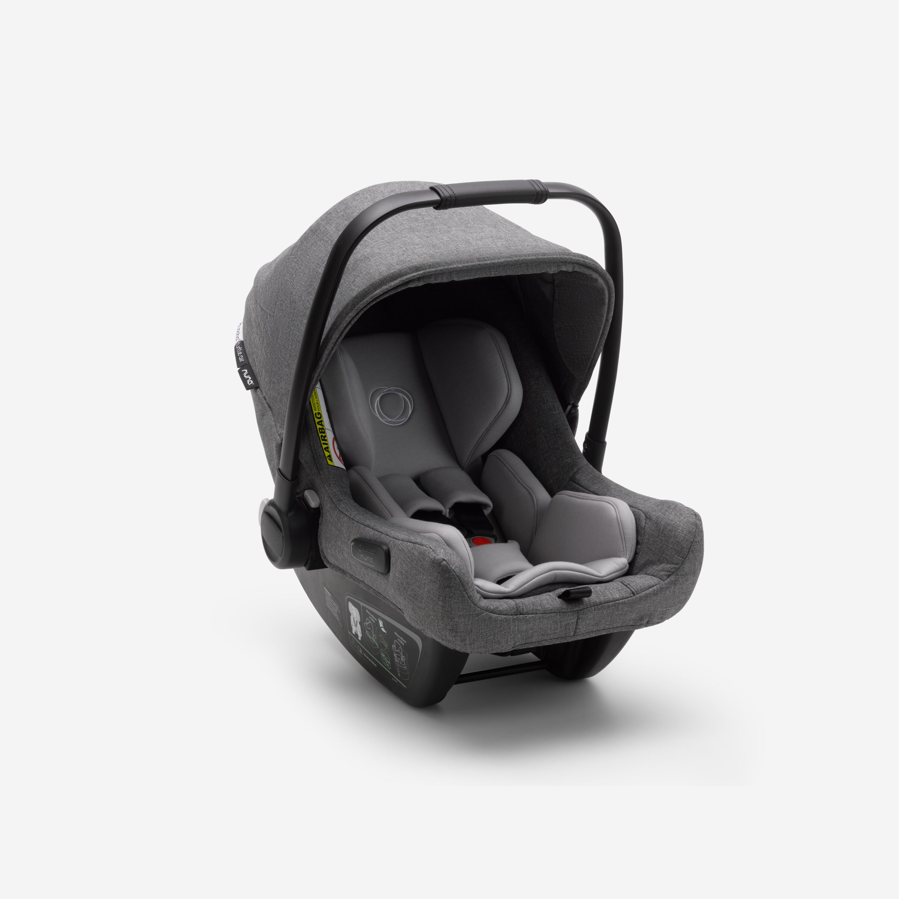 Bugaboo Fox 2 travel system grey melange (nr) sun canopy, grey melange fabrics, black base - Main Modal Image Slide 10 of 18