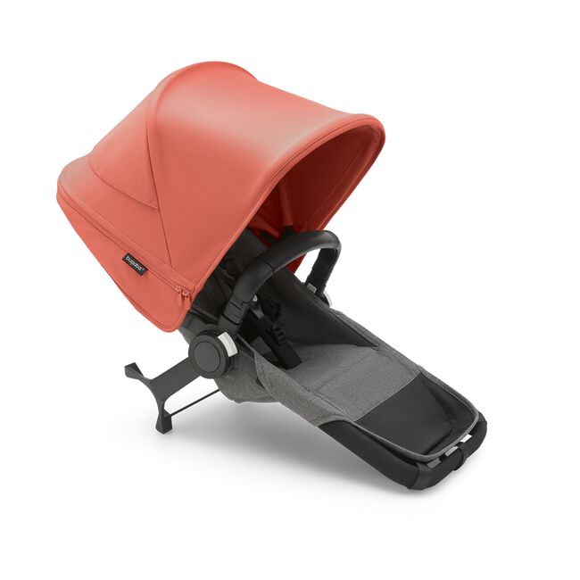 Bugaboo Donkey 5 Duo extension set complete GREY MÉLANGE-SUNRISE RED