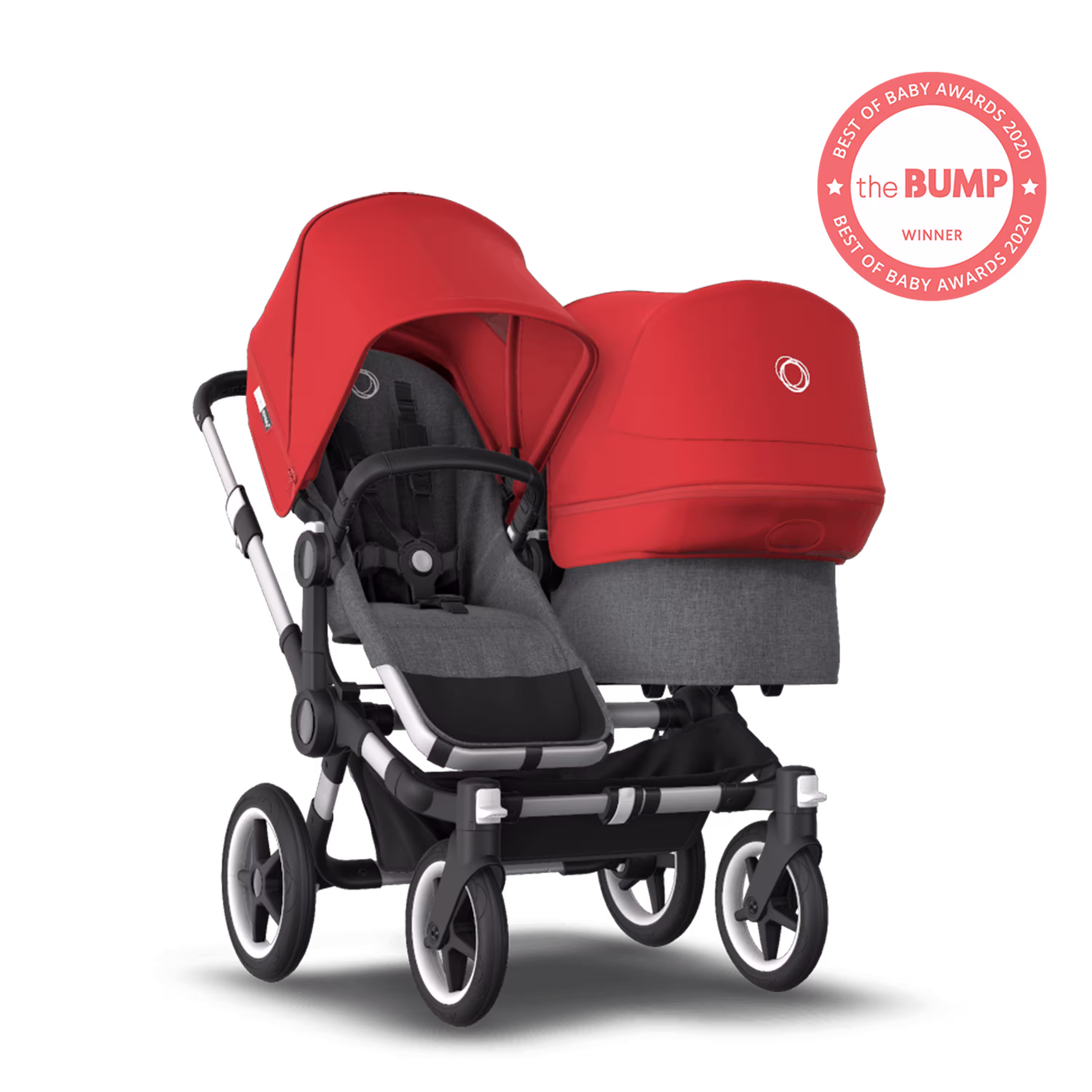 US - Bugaboo D3D stroller bundle aluminum grey melange red - Main Modal Image Slide 1 of 4