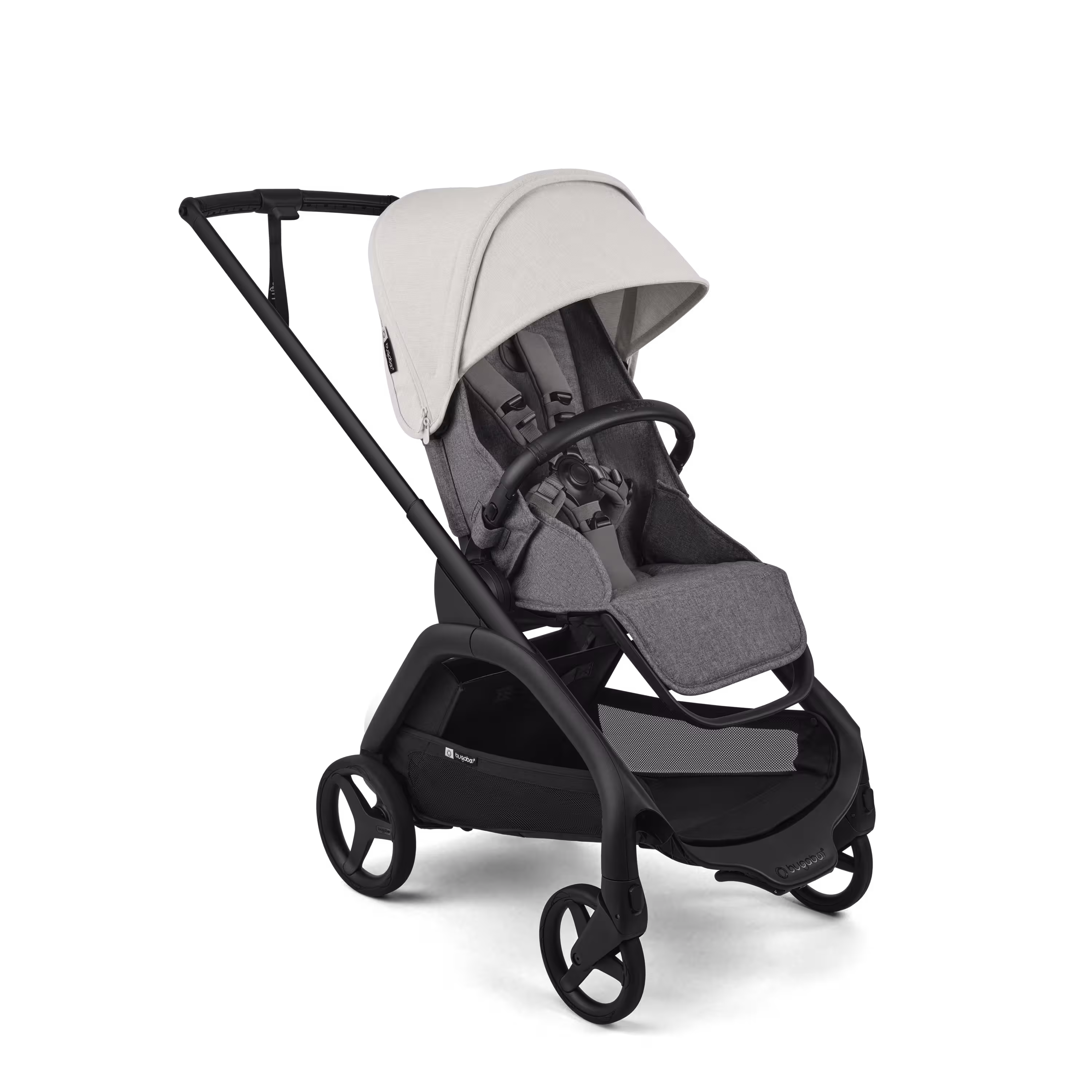 Bugaboo Dragonfly Plus 2-in-1 stroller black base, grey melange fabrics, misty white sun canopy - Main Modal Image Slide 3 of 11