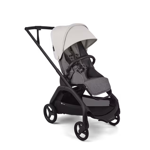 Bugaboo Dragonfly Plus 2-in-1 stroller black base, grey melange fabrics, misty white sun canopy - Main Image Slide 3 of 11