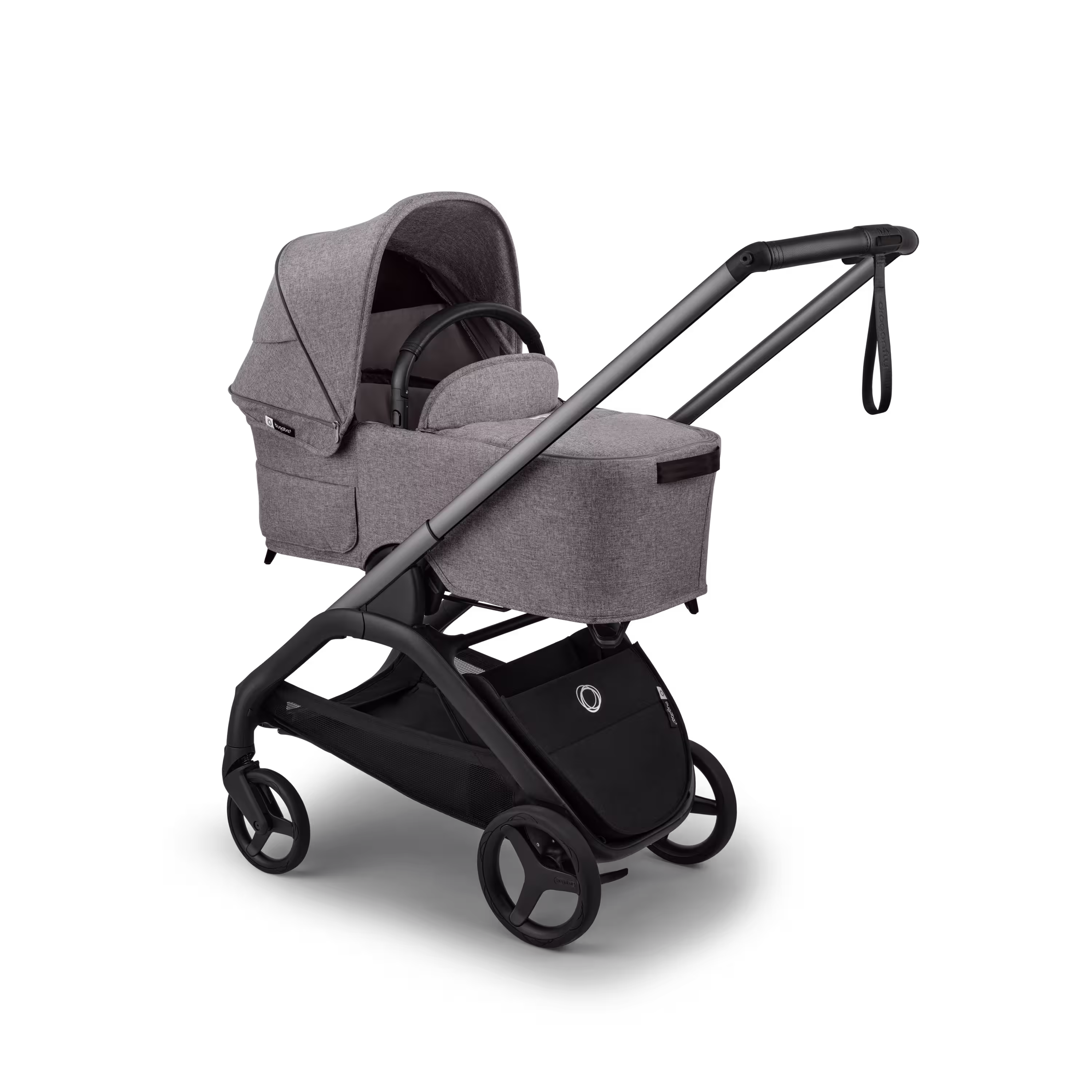 Bugaboo Dragonfly Plus 2-in-1 stroller graphite base, grey melange fabrics, grey melange sun canopy  - Main Modal Image Slide 2 of 11
