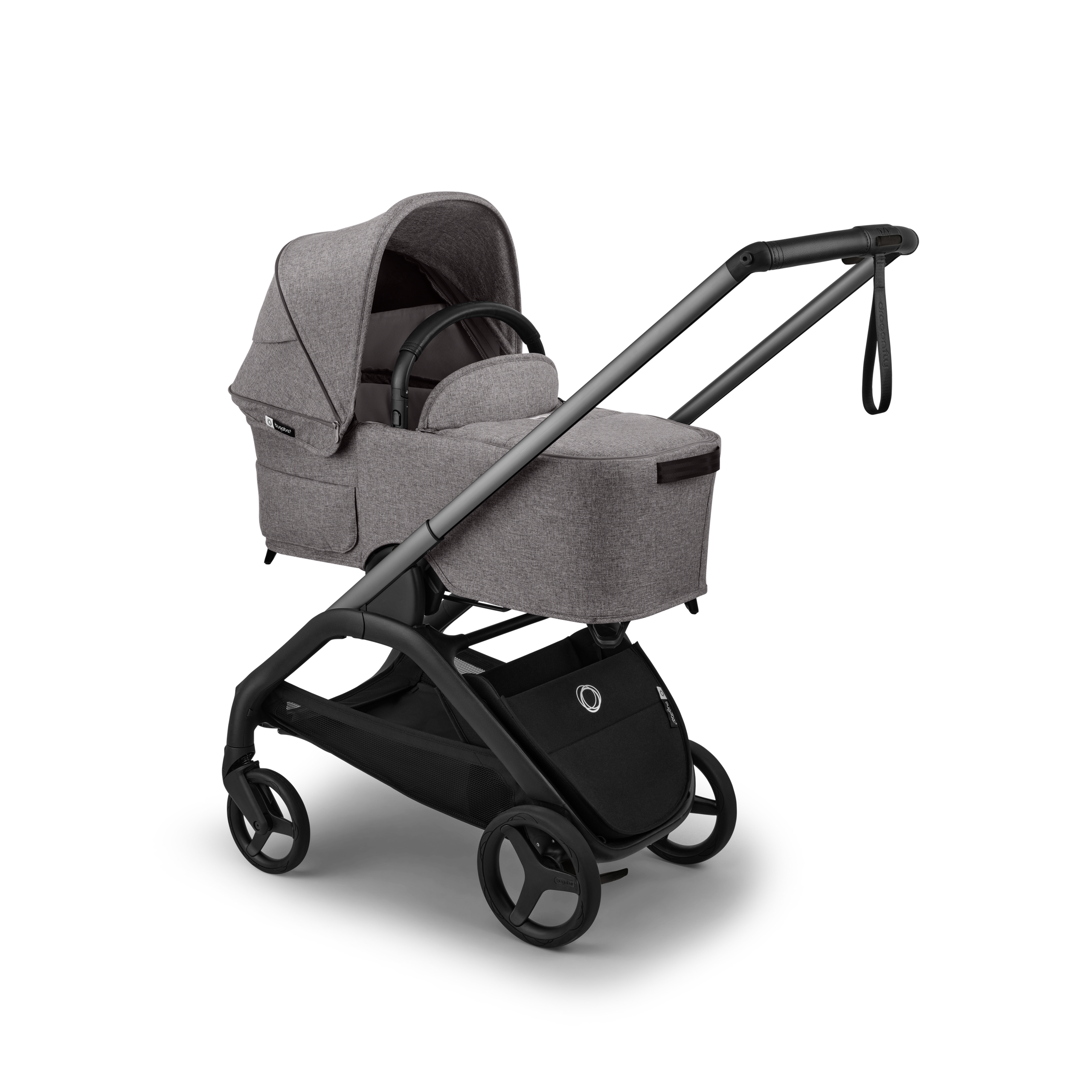 Bugaboo Dragonfly Plus 2-in-1 stroller graphite base, grey melange fabrics, grey melange sun canopy  - Thumbnail Slide 2 of 11