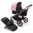 Bugaboo Fox 5 carrycot and seat pushchair with graphite chassis, midnight black fabrics and morning pink sun canopy. - Thumbnail Slide 1 of 13