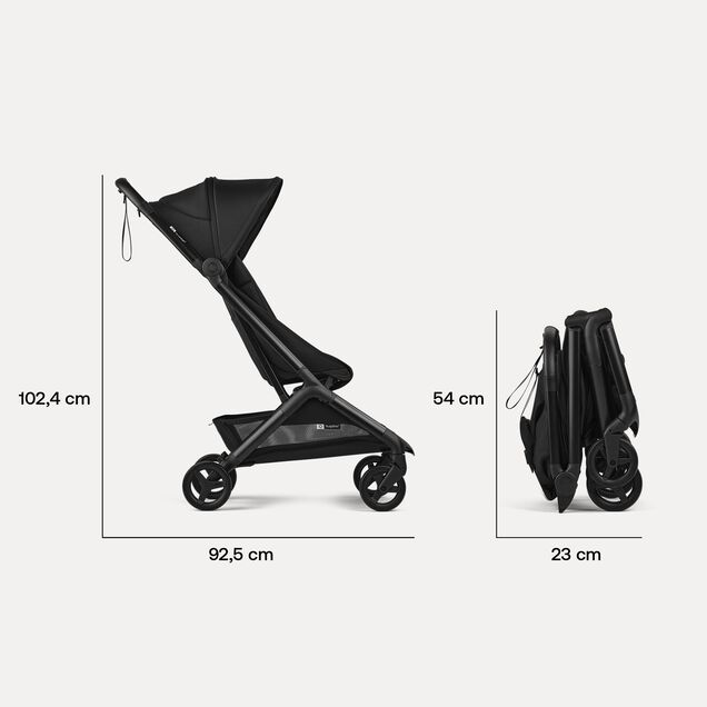 Bugaboo Butterfly 2 travel stroller black base, forest green fabrics, forest green sun canopy - Main Image Slide 8 of 8