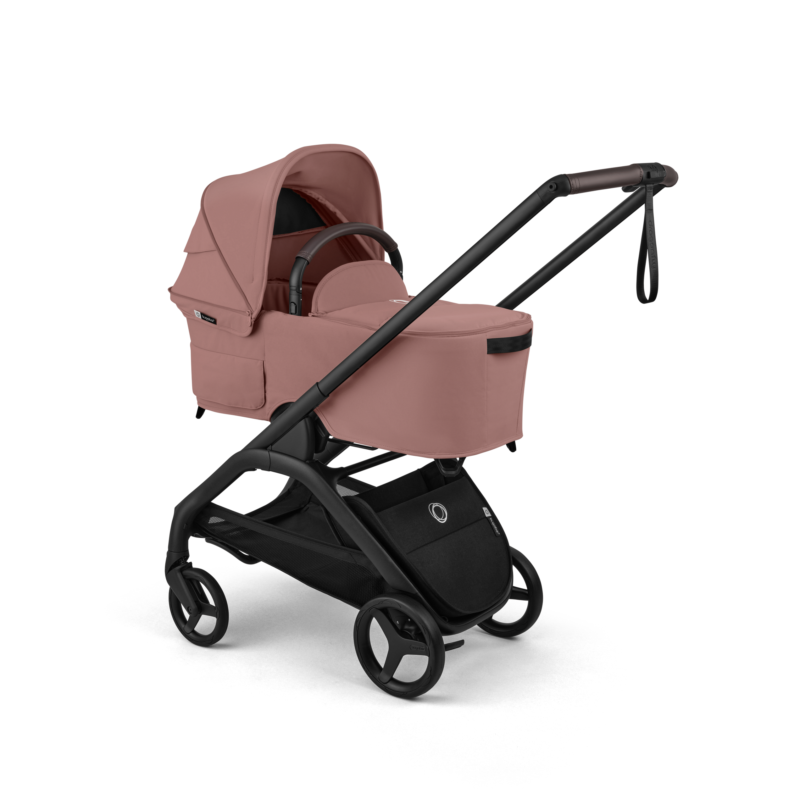 Bugaboo Dragonfly Plus 2-in-1 pushchair black base, dusty pink fabrics, dusty pink sun canopy  - Thumbnail Slide 2 of 11