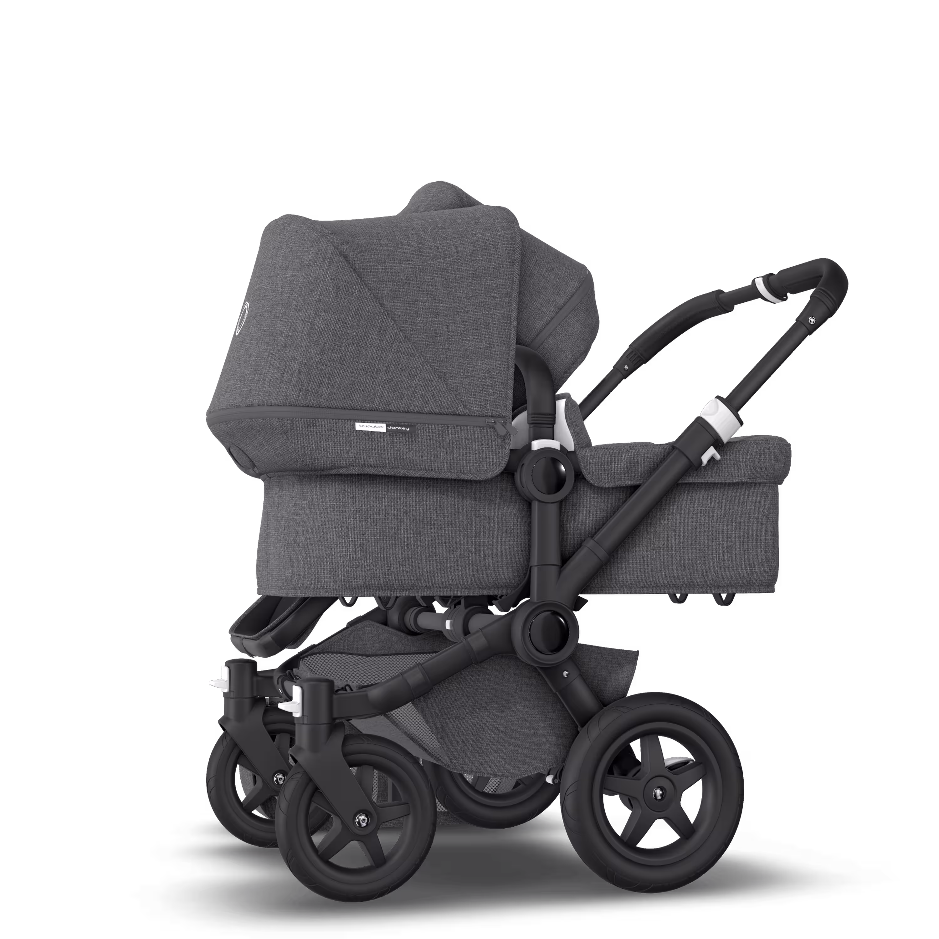 UK Bugaboo Donkey 2 Duo Classic Grey Melange, Black Chassis - Main Modal Image Slide 2 of 6