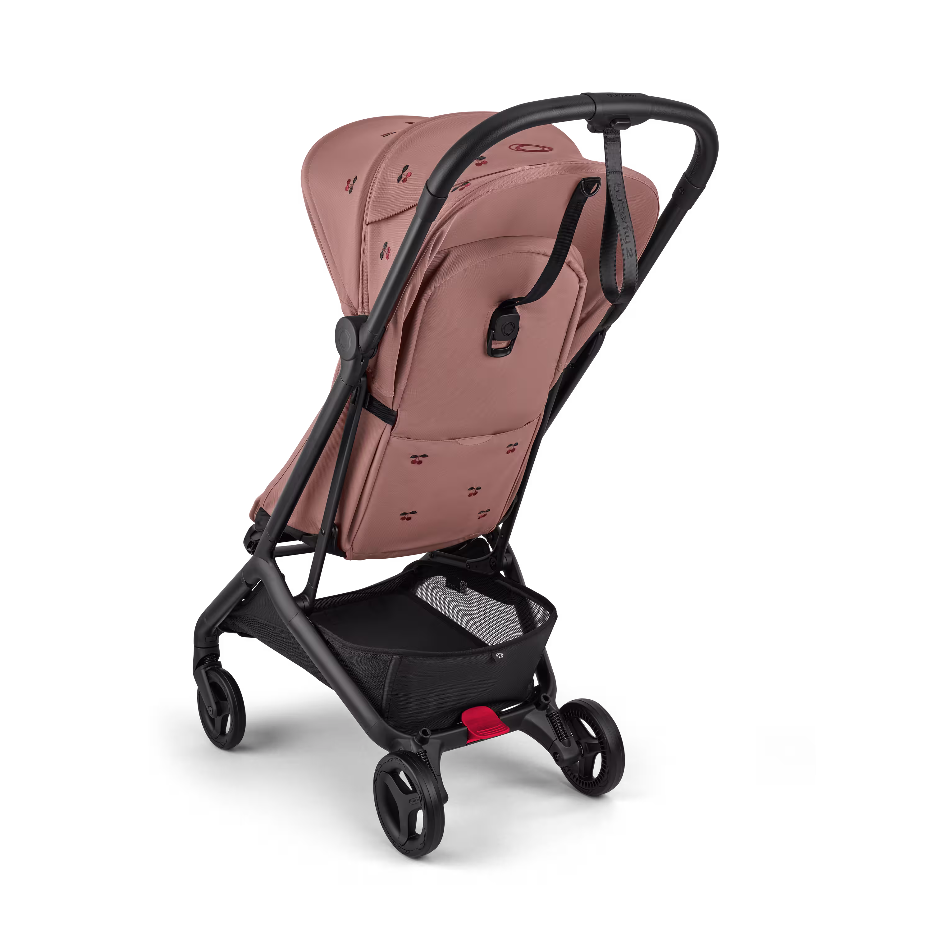 Bugaboo x Konges SlØjd limited edition Butterfly 2 travel pram black base, dusty pink fabrics, dusty pink sun canopy - Main Modal Image Slide 3 of 8