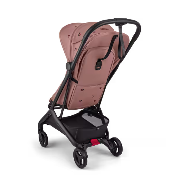 Bugaboo x Konges SlØjd limited edition Butterfly 2 travel pram black base, dusty pink fabrics, dusty pink sun canopy - Main Image Slide 3 of 8