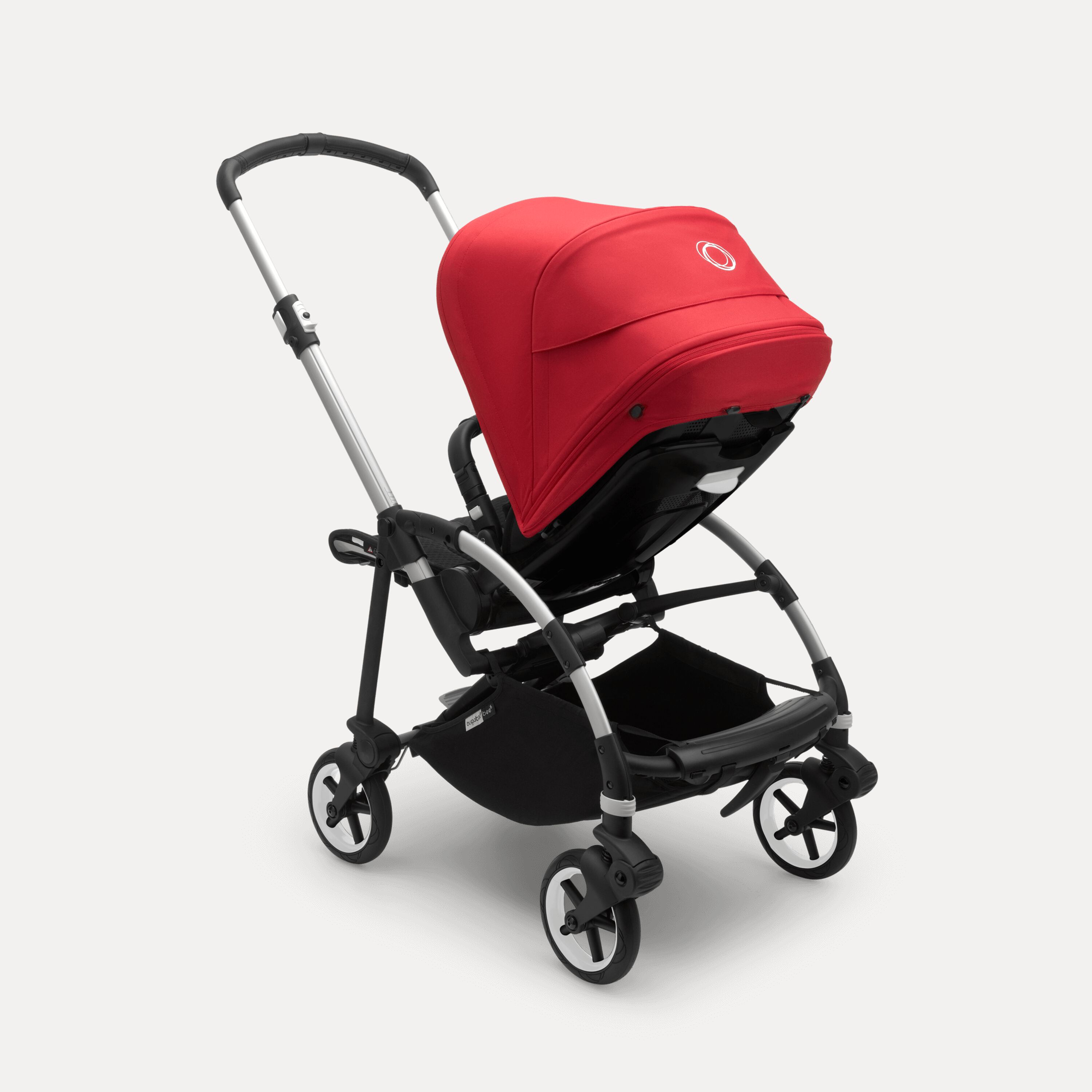 Bugaboo Bee 6 bassinet and seat stroller red sun canopy, black fabrics, aluminium base - Main Modal Image Slide 3 of 3