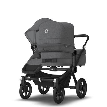 Bugaboo Donkey 5 Duo double stroller black base, grey mélange fabrics, grey mélange sun canopy - view 2
