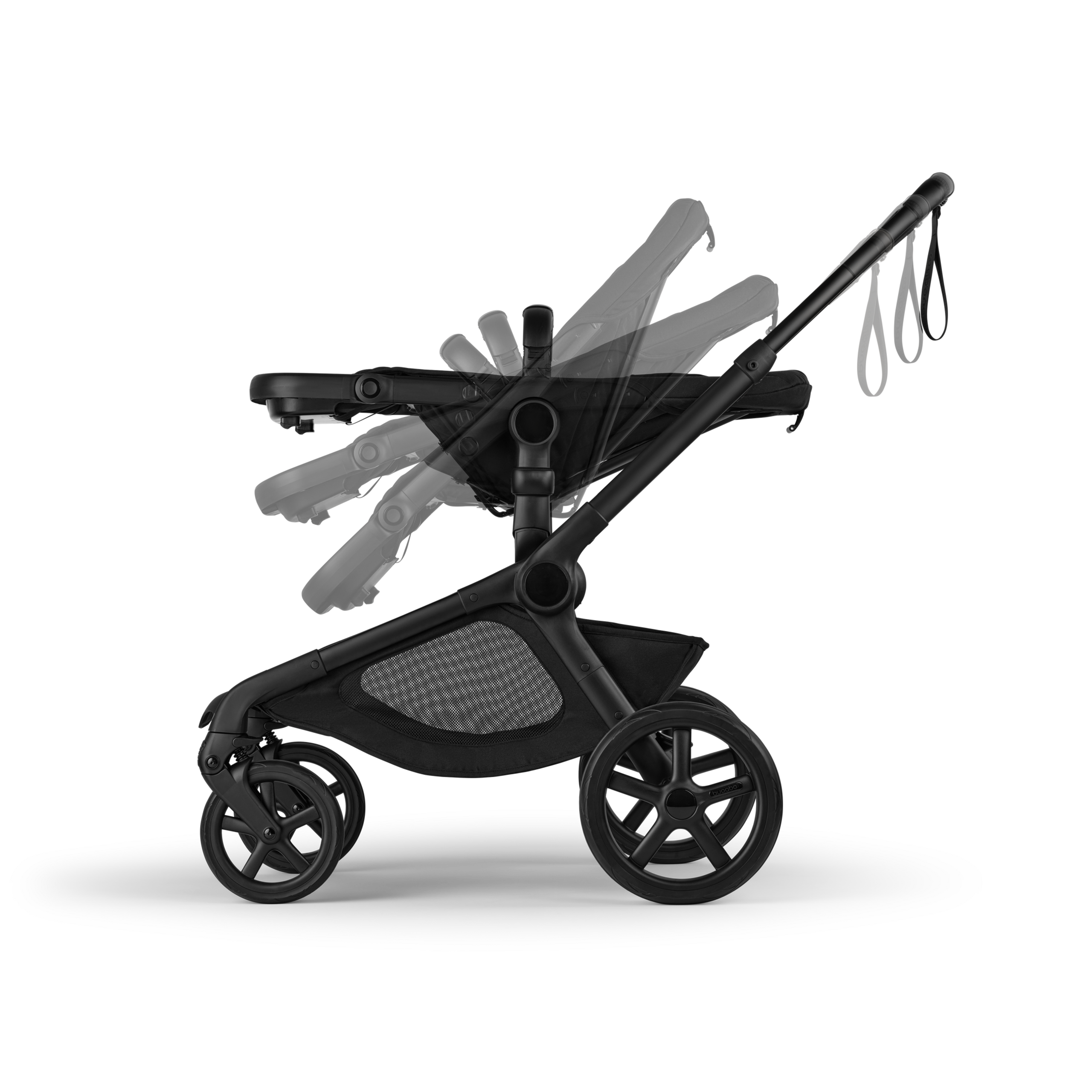 Bugaboo Kangaroo 2-in-1 pram black base, midnight black fabrics, midnight black sun canopy - Thumbnail Slide 12 of 18