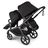 Bugaboo Kangaroo 2-in-1 tandem stroller with one seat facing the parent and one seat facing the world, with Midnight Black fabrics and Midnight Black sun canopies. - Thumbnail Slide 5 of 18