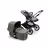 Bugaboo Fox 3 bassinet and seat stroller with graphite frame, grey melange fabrics, and forest green sun canopy. - Thumbnail Slide 5 of 7