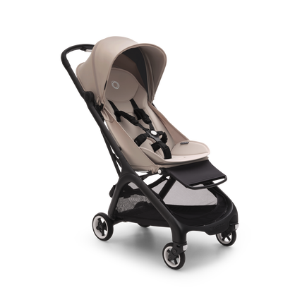Bugaboo Butterfly seat pushchair black base, desert taupe fabrics, desert taupe sun canopy - view 1