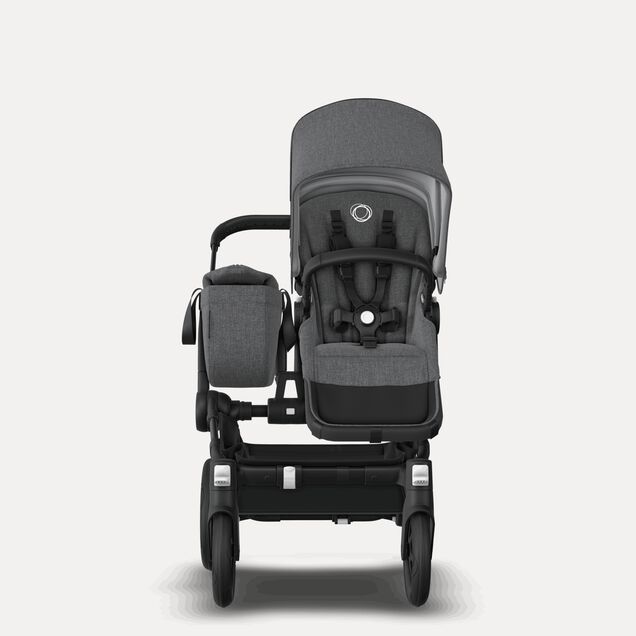 PP Bugaboo Donkey 5 Mono bassinet and seat stroller black base, grey mélange fabrics, grey mélange sun canopy - Main Image Slide 2 of 3