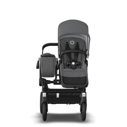 PP Bugaboo Donkey 5 Mono bassinet and seat stroller black base, grey mélange fabrics, grey mélange sun canopy - view 2