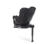 Back view of Bugaboo Owl by Nuna car seat in black fabrics on the 360 ISOFIX Base, with stability leg extended. - Thumbnail Slide 2 of 12