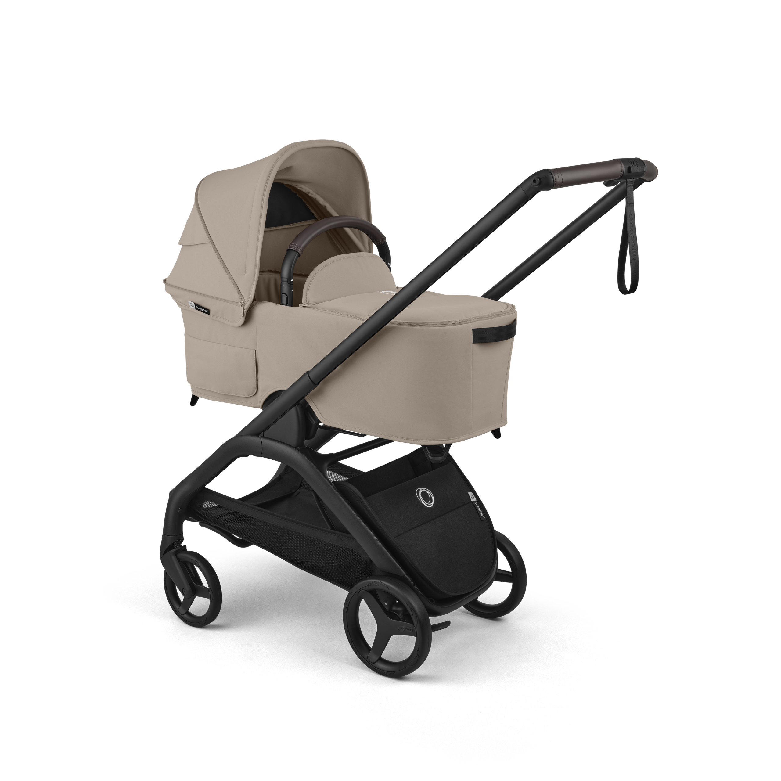 Bugaboo Dragonfly Plus 2-in-1 stroller black base, desert taupe fabrics, desert taupe sun canopy - Thumbnail Slide 2 of 11
