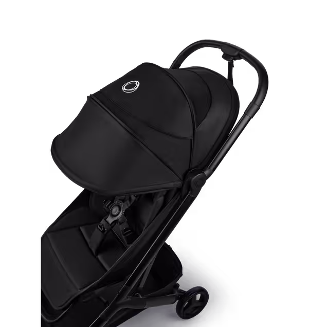 View from the top of a Bugaboo Butterfly 2 travel pushchair. The peek-a-boo window of the sun canopy is visible. - Main Image Slide 6 of 8