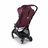 Bugaboo Butterfly bassinet and seat stroller black base, dark cherry red fabrics, dark cherry red sun canopy - Thumbnail Slide 3 of 13