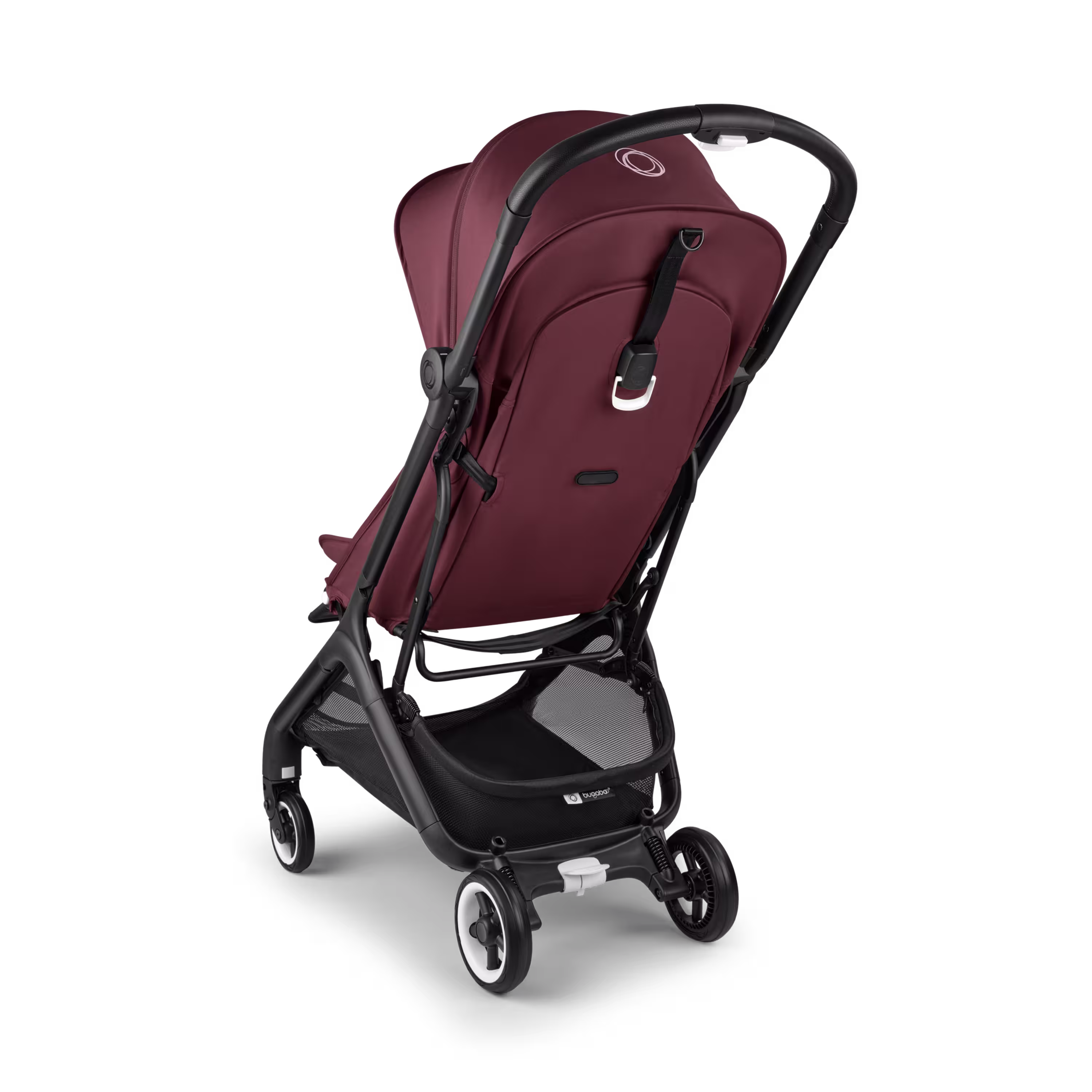 Bugaboo Butterfly bassinet and seat stroller black base, dark cherry red fabrics, dark cherry red sun canopy - Main Modal Image Slide 3 of 13