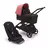 Passeggino con seduta e navicella Bugaboo Dragonfly con telaio black, tessuti midnight black e cappottina sunrise red. - Thumbnail Slide 1 of 16
