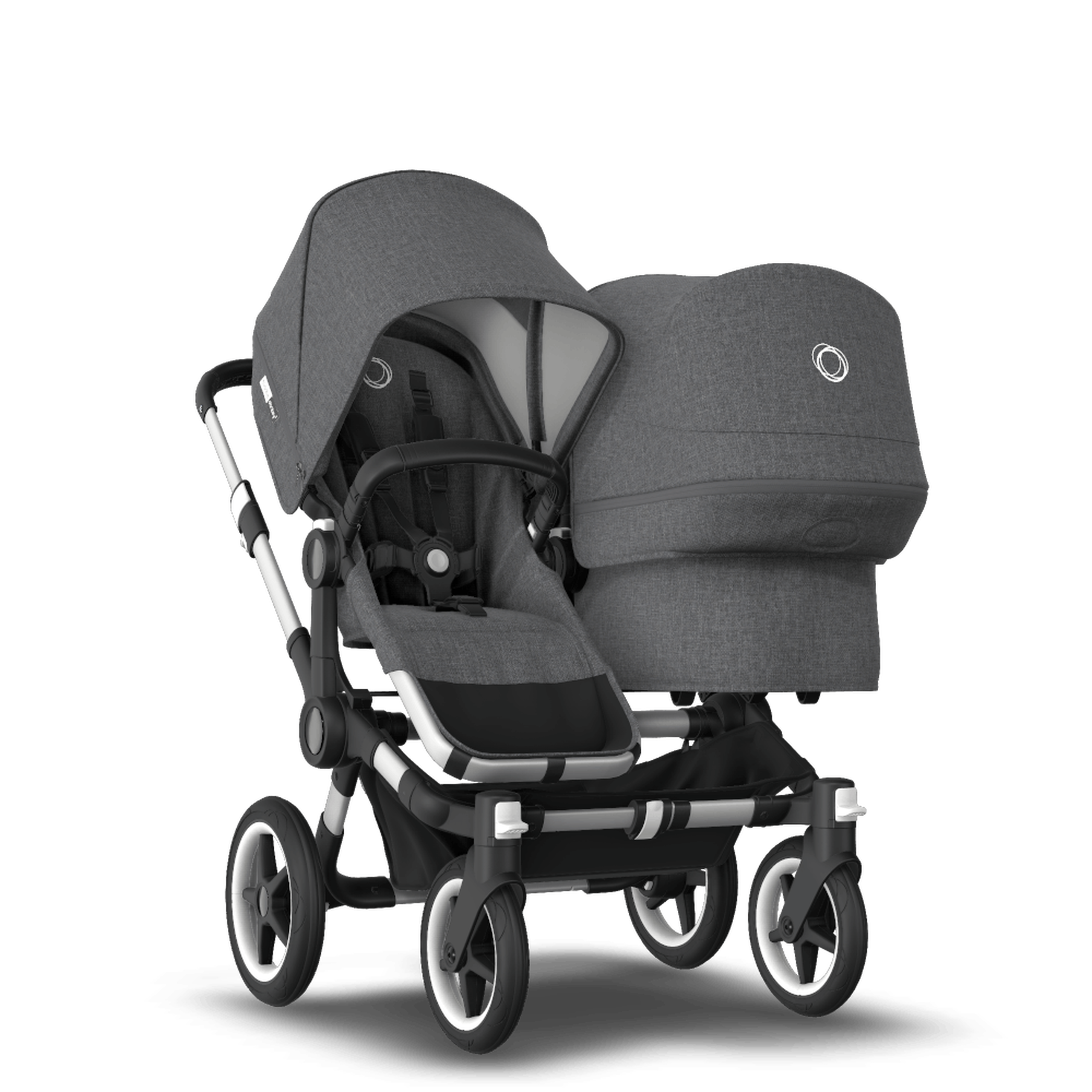 Refurbished Bugaboo Donkey3 duo compl UK ALU/GREY MELANGE-GREY MELANGE - Thumbnail Slide 2 van 5
