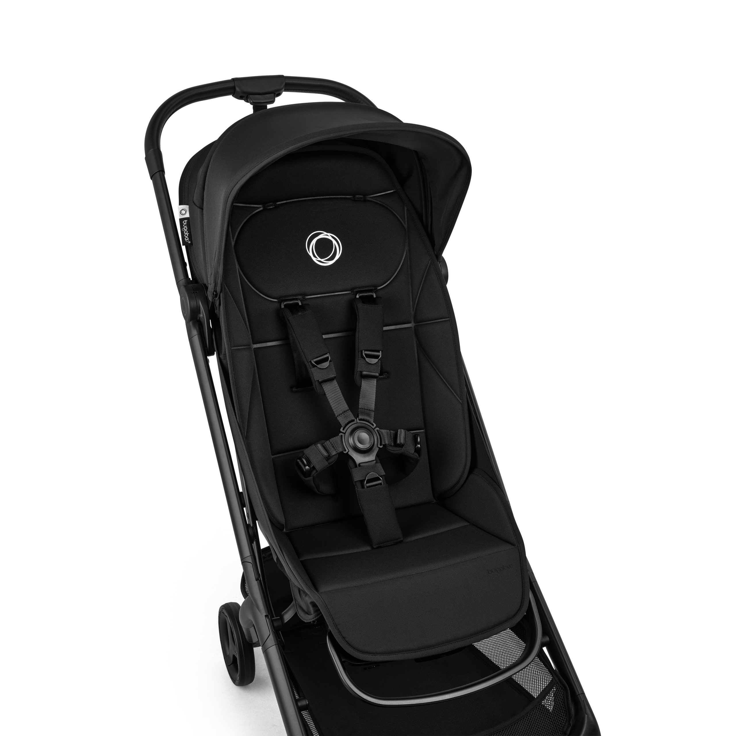Bugaboo Butterfly 2 Plus travel pram black base, dusty pink fabrics, dusty pink sun canopy - Thumbnail Slide 5 of 11