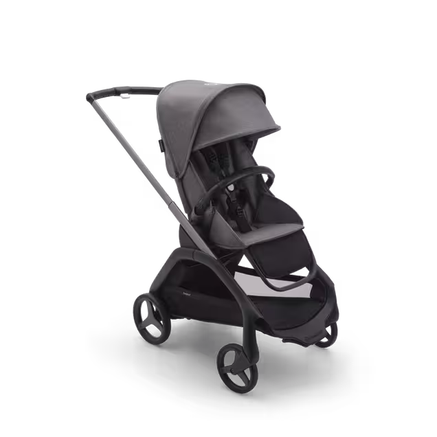 Bugaboo Dragonfly seat stroller with graphite chassis, grey melange fabrics and grey melange sun canopy. - Main Image Slide 1 of 16