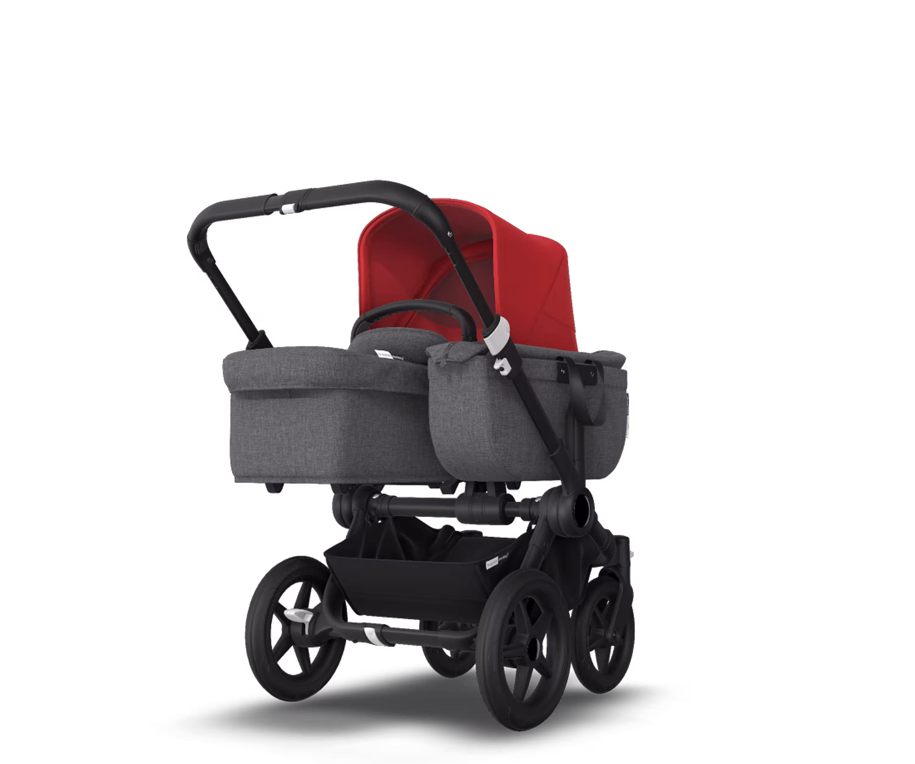 US - Bugaboo D3M stroller bundle black grey melange red - Main Modal Image Slide 1 of 4