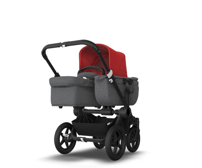 US - Bugaboo D3M stroller bundle black grey melange red - Main Image Slide 1 of 4
