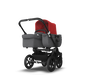 US - Bugaboo D3M stroller bundle black grey melange red - Thumbnail Slide 1 of 4