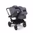 Bugaboo Donkey 5 Duo double stroller black base, grey mélange fabrics, stormy blue sun canopy - Thumbnail Slide 4 of 11