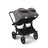 Bugaboo Donkey 5 twin stroller black base, midnight black fabrics, grey mélange sun canopy - Thumbnail Slide 4 of 12