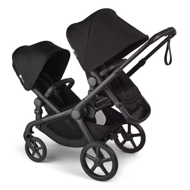 Bugaboo Kangaroo tandem stroller black base, forest green fabrics, forest green sun canopy test - Main Image Slide 10 of 18