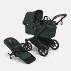 Bugaboo Donkey 6 2-in-1  stroller black base, fern green fabrics, fern green sun canopy