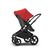Bugaboo Fox 2 seat and bassinet stroller red sun canopy, grey melange fabrics, black base - Thumbnail Slide 6 of 10