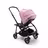 Bugaboo Bee 6 bassinet and seat stroller soft pink sun canopy, grey mélange fabrics, black base - Thumbnail Slide 3 of 3
