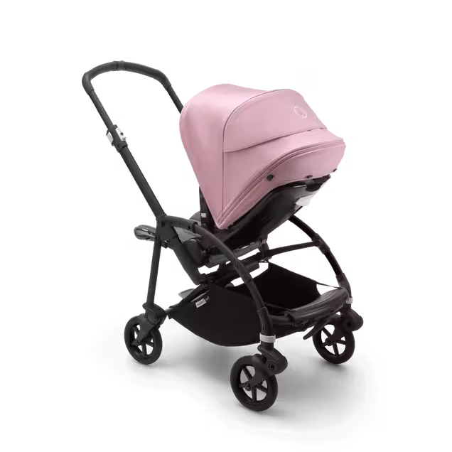 Bugaboo Bee 6 bassinet and seat stroller soft pink sun canopy, grey mélange fabrics, black base - Main Image Slide 3 of 3