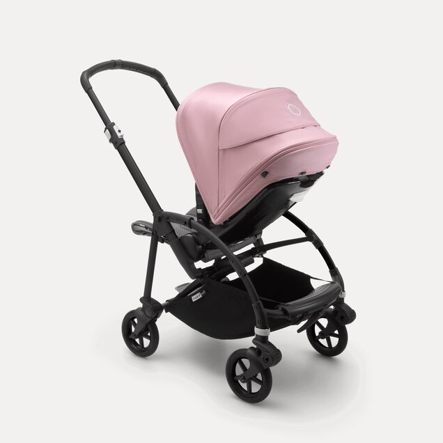 Bugaboo Bee 6 bassinet and seat stroller soft pink sun canopy, grey mélange fabrics, black base - Main Image Slide 3 of 3