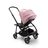 Bugaboo Bee 6 bassinet and seat stroller soft pink sun canopy, grey mélange fabrics, black base - Thumbnail Slide 3 of 3