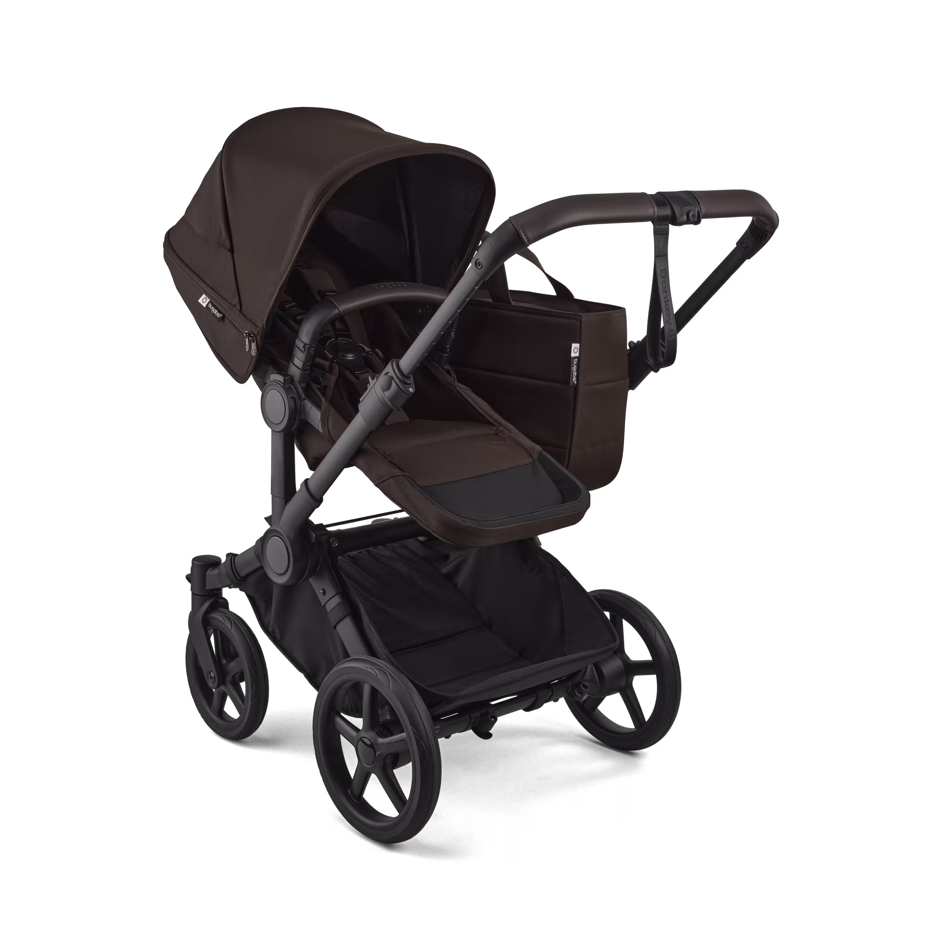 Bugaboo Donkey 6 2-in-1  stroller black base, cocoa brown fabrics, cocoa brown sun canopy - Main Modal Image Slide 3 of 10
