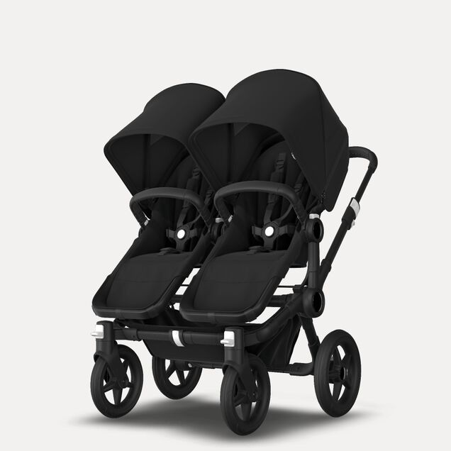 Bugaboo Donkey 3 twin black sun canopy, black seat, black chassis - Main Image Slide 3 of 5