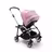Bugaboo Bee 6 seat stroller soft pink sun canopy, grey mélange fabrics, aluminium base - Thumbnail Slide 2 of 2